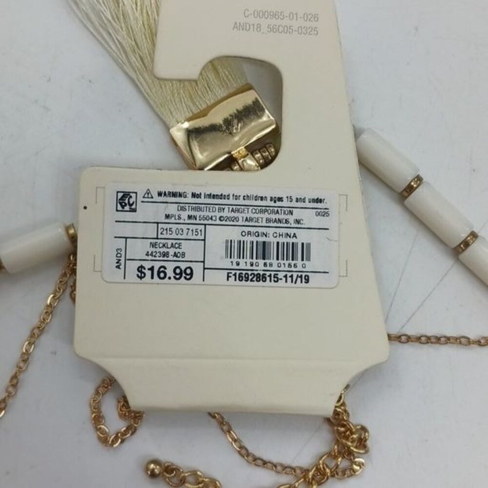 A New Day Womens Necklace Long Beaded Gold Tone Pendant Tassel Boho Style - Picture 4 of 4